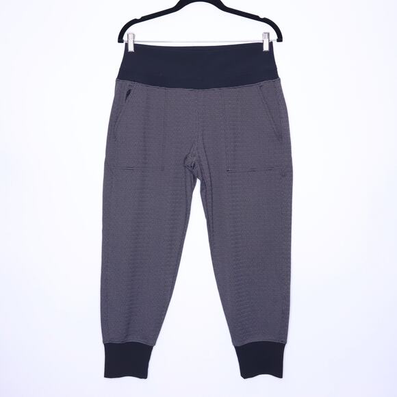 ATHLETA Venice Textured Jogger Wavy Dash Black Lightweight Active Women's M/P - Picture 1 of 14